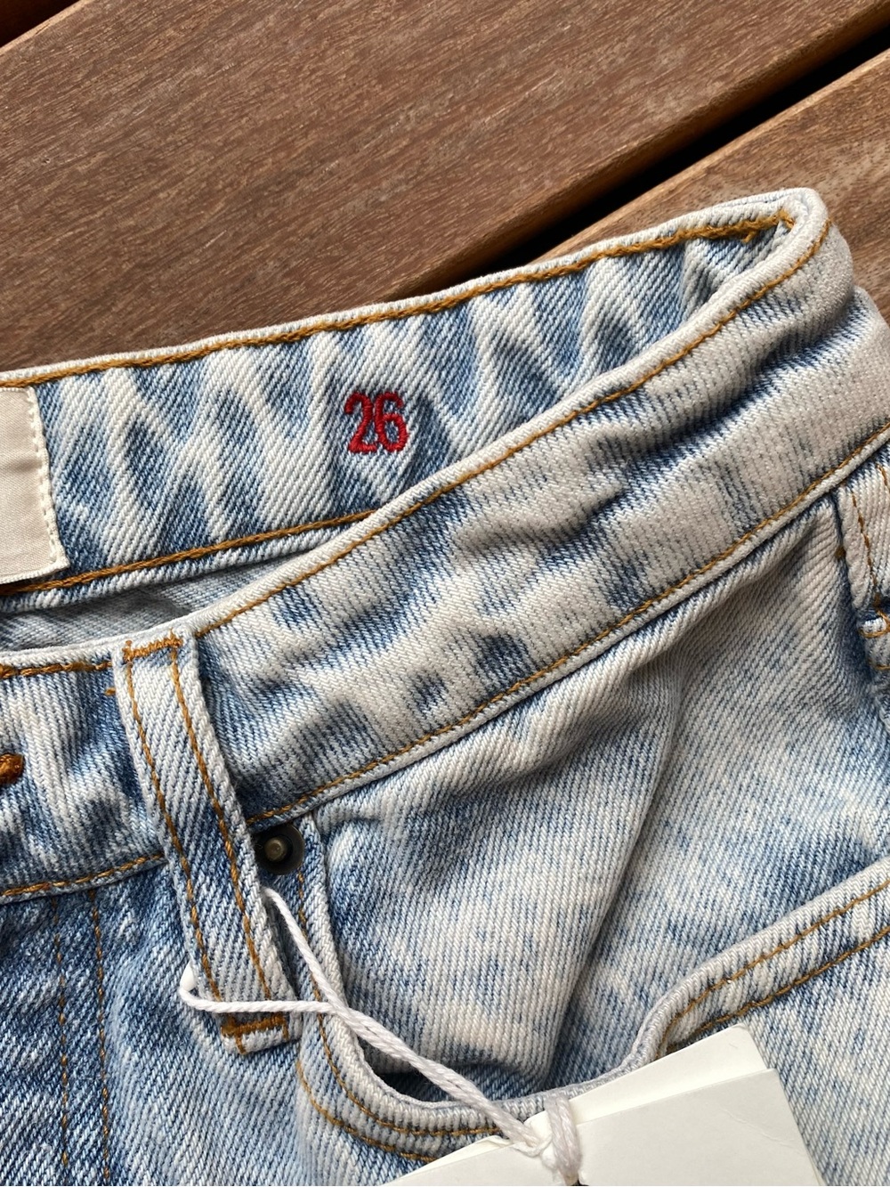 Sezane Edge Blue 100% Organic Cotton Button-Fly High-Waist Jeans - Picture 10 of 12